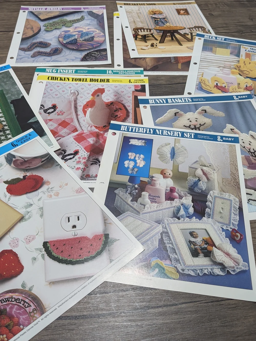 48 Annie's International Plastic Canvas Club Patterns Instructions Inserts Cards